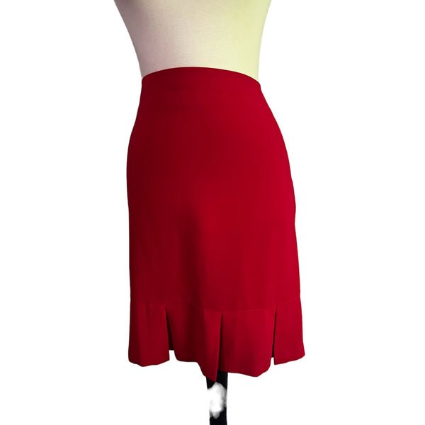 Vintage Toto N Ka Red Knee Length Skirt Sz 12 Womens Ruffle Bottom
