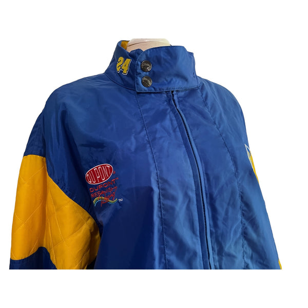 Vintage Nascar Jeff Gordon #24 Jacket Sz XL Mens by Nutmeg Blue & Yellow Racing Coat Thick