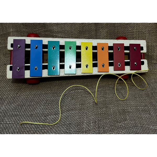 Vintage Fisher Price Pull Along Xylophone 1978 Retro Nursery Toy Musical Collectible
