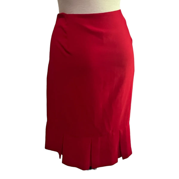 Vintage Toto N Ka Red Knee Length Skirt Sz 12 Womens Ruffle Bottom