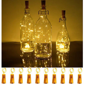 New Bottle Lights Bundle of 4 Packs of 3 Lights White Sparkle Decor 12 Lights Total