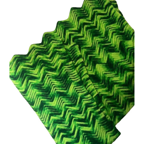 Vintage Afghan Crochet Blanket 49 x 45 Handmade Throw Quilt Green Chevron Zig Zag