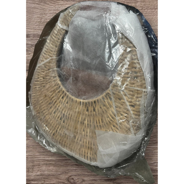 RAMLA New Ocean Rattan and Vegan Leather Bag Round Handle Purse