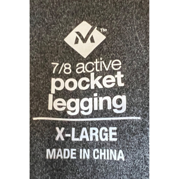 Member's Mark Mid Rise Active Leggings Sz X-Large Grey with 3 Pockets