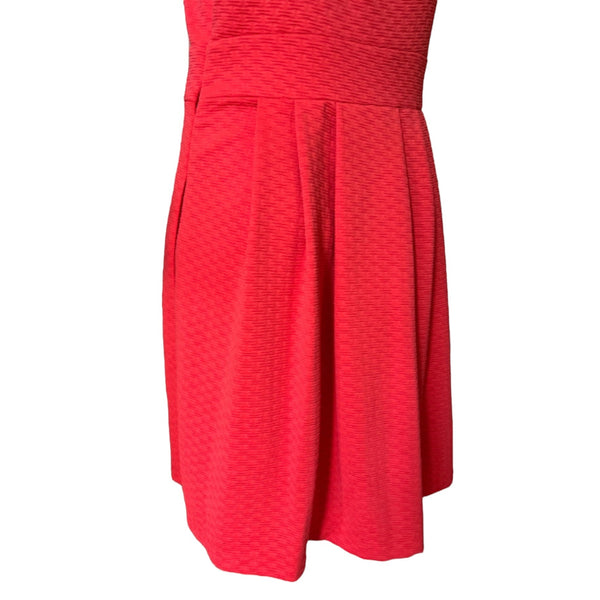 New Jessica Simpson Coral Fit & Flare Dress Sz 8 Womens Orange Zip Front Cute Dress