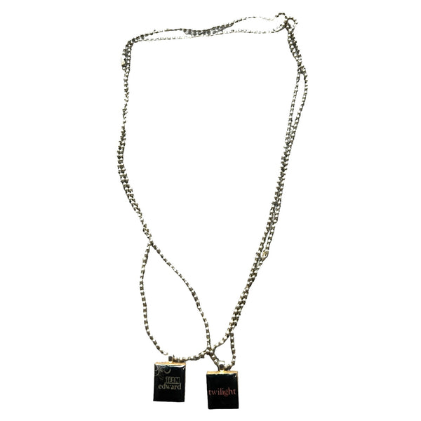 Twilight Team Edward Pair of Scrabble Piece Necklaces with Chain