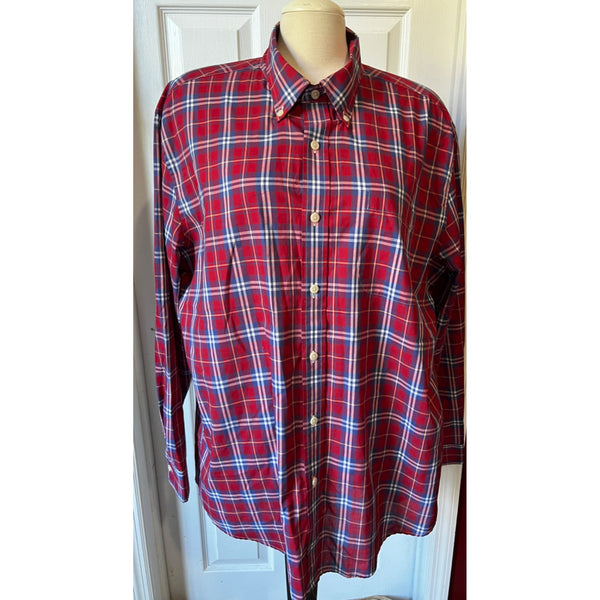 Saddlebred Plaid Collared Button Down Sz XL Mens Long Sleeve w/ Front Pocket