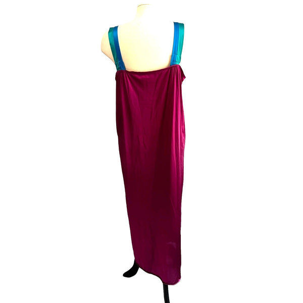 Vintage Vanity Fair Colorful Night Gown Sz XL Womens Purple Seventies
