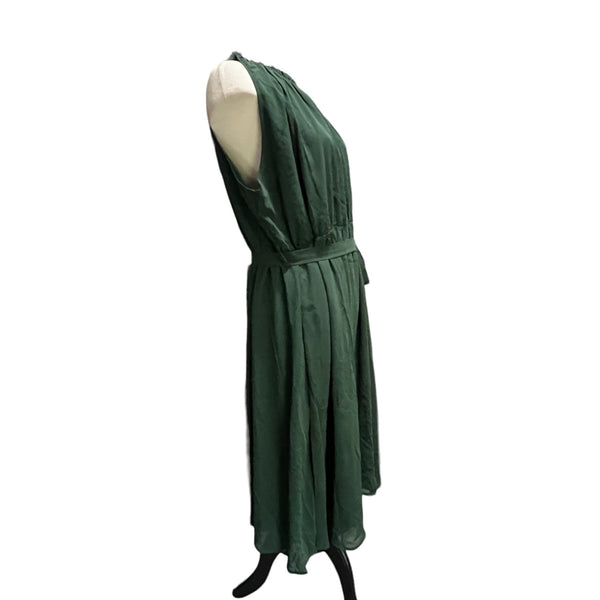 Bloomchic NWT Belted Mock Neck Plain Sleeveless Dress Sz 12 Womens Green