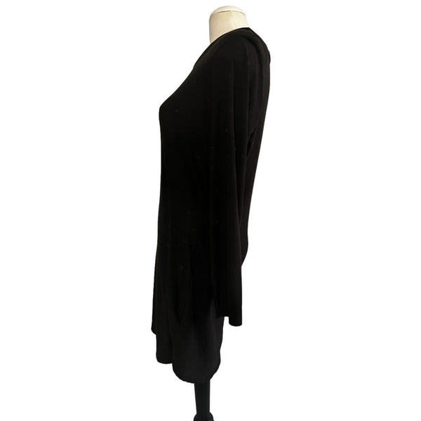 Derek Heart Black Knee Length Dress Sz XL Womens Long Sleeve Soft Classic