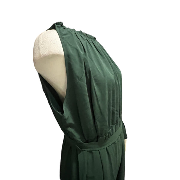 Bloomchic NWT Belted Mock Neck Plain Sleeveless Dress Sz 12 Womens Green