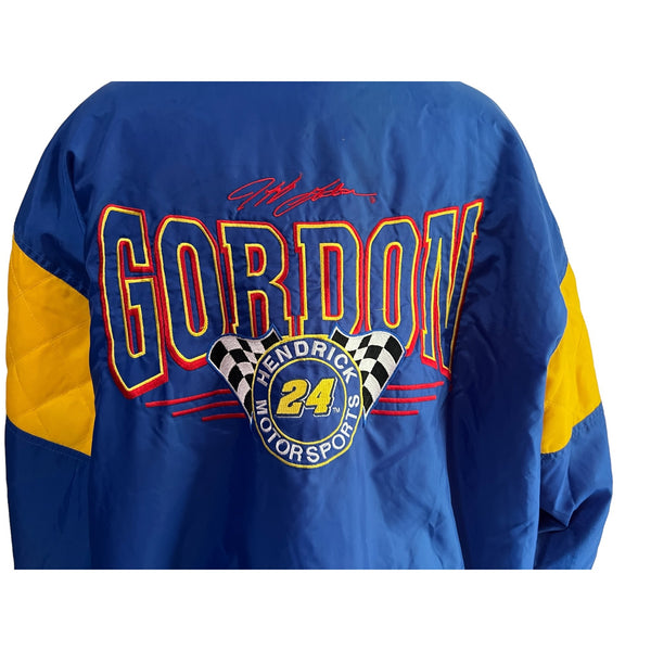 Vintage Nascar Jeff Gordon #24 Jacket Sz XL Mens by Nutmeg Blue & Yellow Racing Coat Thick