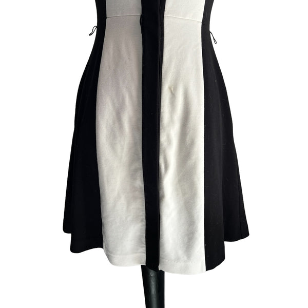 Vince Camuto Black & White Colorblock Dress Sz 2 Womens Mini Dress with Pockets