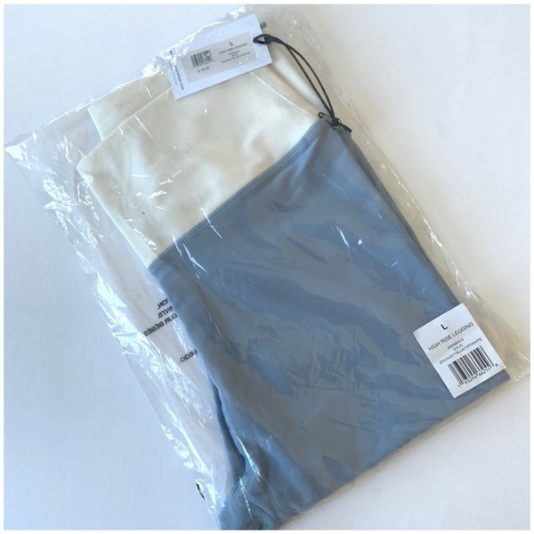 WeWoreWhat Colorblock High-rise Active Leggings Sz Large Womens Blue & White Activewear