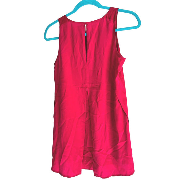 Madewell Silk Magenta Sleeveless Blouse Sz XS Womens Side Slit