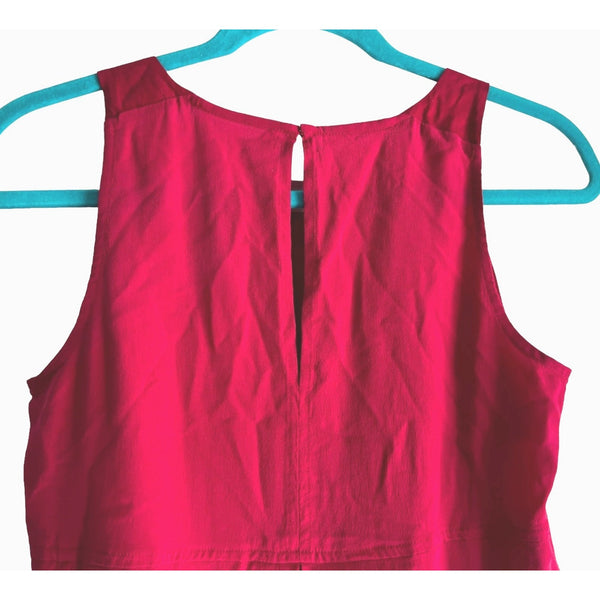 Madewell Silk Magenta Sleeveless Blouse Sz XS Womens Side Slit