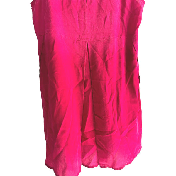 Madewell Silk Magenta Sleeveless Blouse Sz XS Womens Side Slit