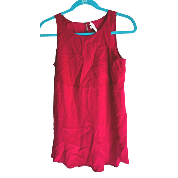 Madewell Silk Magenta Sleeveless Blouse Sz XS Womens Side Slit