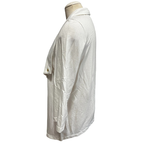 Chico's Open Front Grommet 3/4 Sleeve Cardigan Sz Medium (1) Womens White