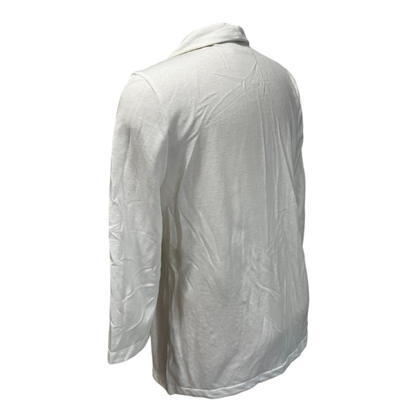 Chico's Open Front Grommet 3/4 Sleeve Cardigan Sz Medium (1) Womens White