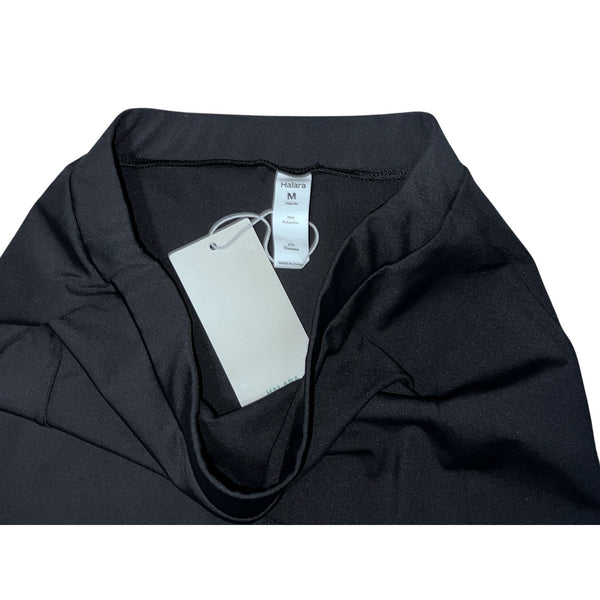 Halara Flare Bottom High Waisted Casual Stretch Work Midi Skirt Sz Medium Black