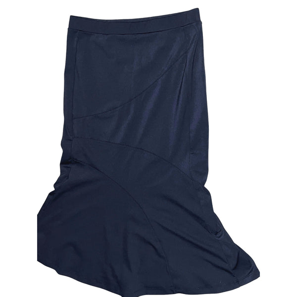 Halara Flare Bottom High Waisted Casual Stretch Work Midi Skirt Sz Medium Black