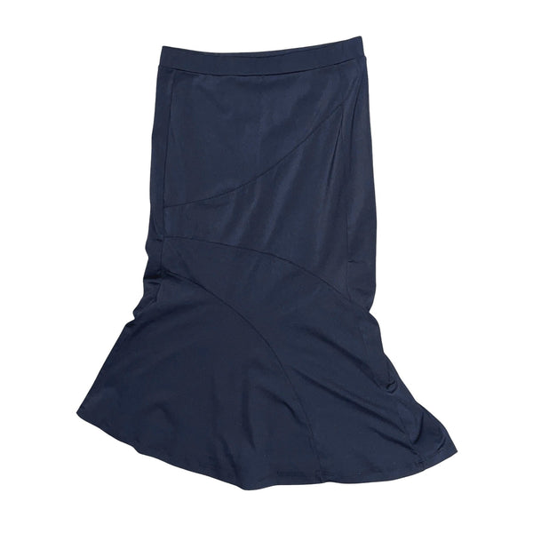 Halara Flare Bottom High Waisted Casual Stretch Work Midi Skirt Sz Medium Black