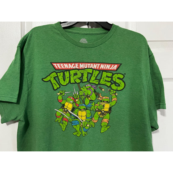 Nickelodeon TMNT TShirt Sz L Unisex Green 2013 Teenage Mutant Ninja Turtle