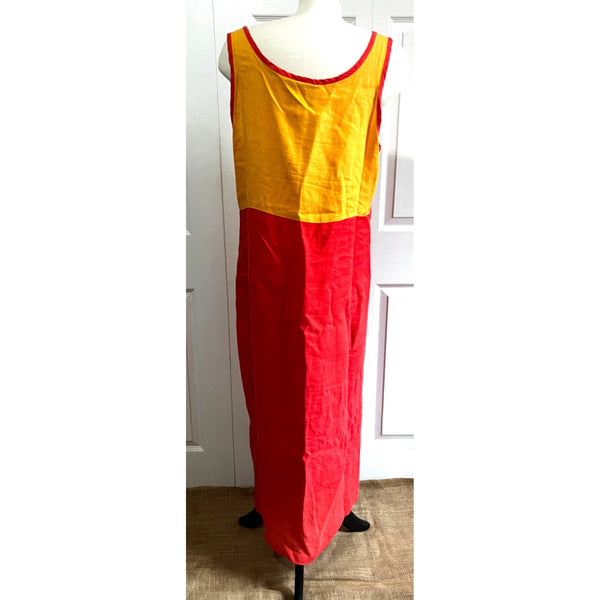 Vintage Linen Sheath Dress with Cardigan Sz XL Womens Orange by Blue Cactus