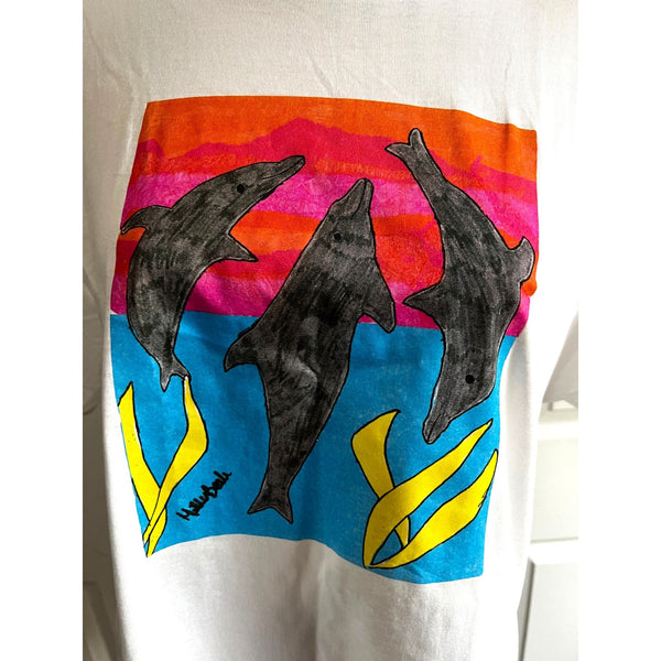 Fruit of the Loom Dolphin Art Graphic TShirt Sz XL Mens Short Sleeve