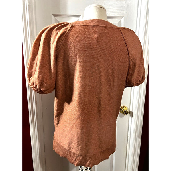 NWT Universal Thread Short Sleeve Sweater Sz M Orange Soft Knit Womens Blouse