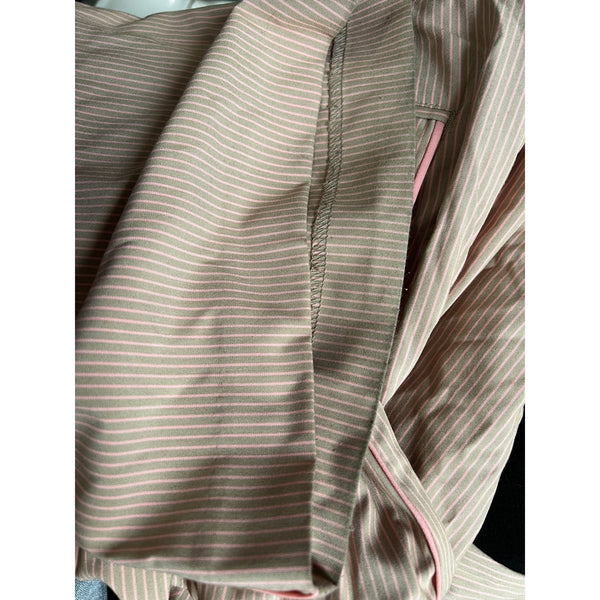 NWT Vintage Express Y2K Striped Khaki Wide Leg Trousers Sz 8 Womens Beige and Pink