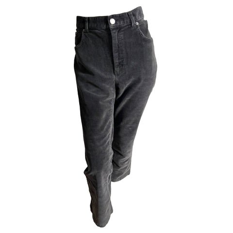 Vintage Ralph Lauren Charcoal Black Corduroy Pants Sz 12 Womens Boot Cut High Rise