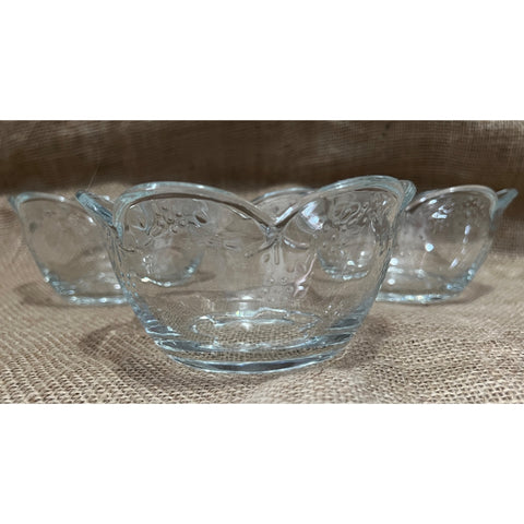Set of 3 Vintage Pfaltzgraff USA Molded Glass Dessert Bowls 6"