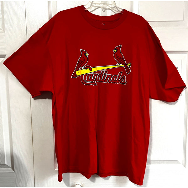 Cardinals Baseball TShirt Sz 2XL Mens Red with Red Bird Logo Sports Shirt