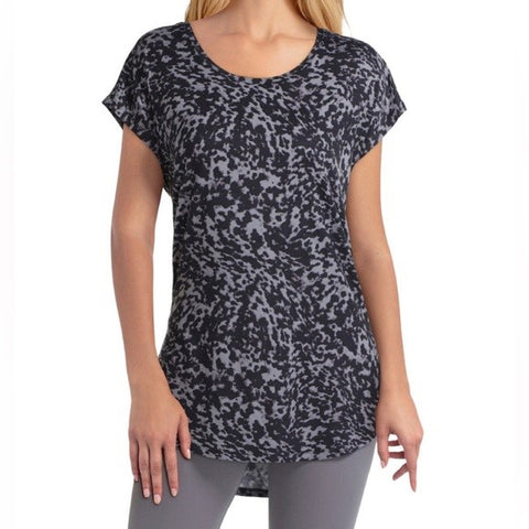 NWT Halston Studio Scoop Neck High/Low T-Shirt Sz XL Womens Animal Print Soft