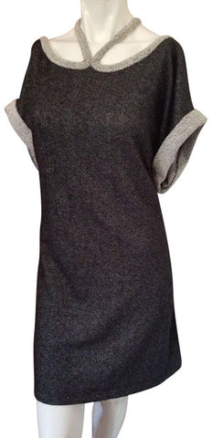The Vanity Room Sweater Dress Sz L Womens Grey Soft Dress